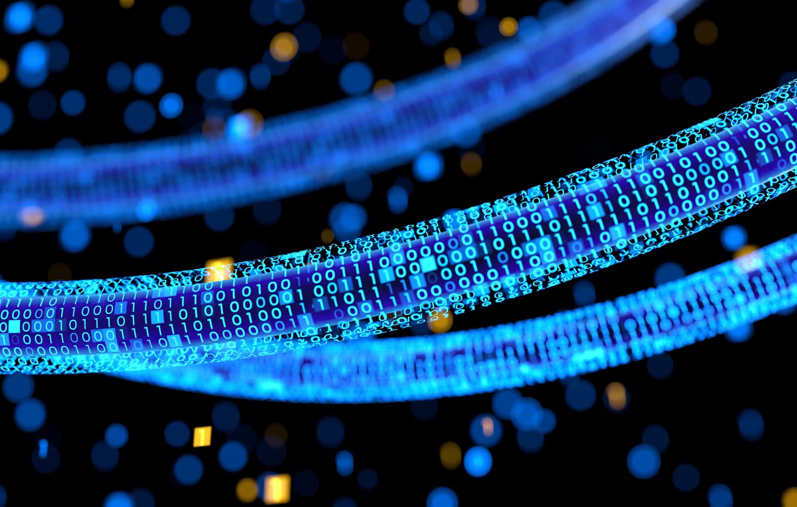 Abstrakte Darstellung eines Datenstroms aus Binärcode